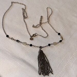 Silpada Paint it Black Sterling Silver Tassel Necklace